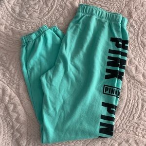 VS PINK turquoise sweatpants
